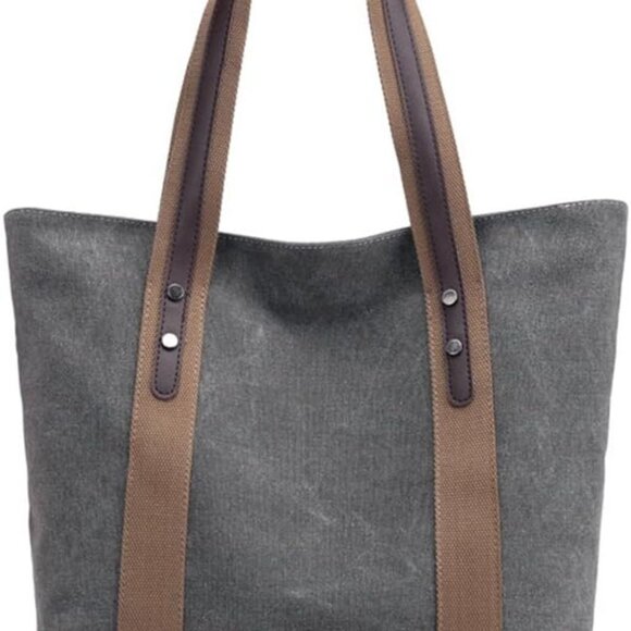 Women's Canvas Shoulder Bag Casual Tote Purse Work Bag Handbag Large Capacity - Picture 1 of 9